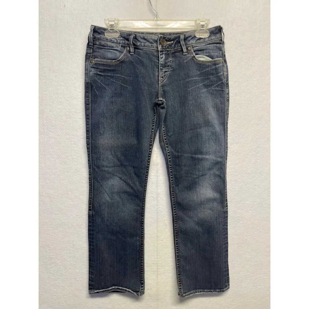 Silver Jeans Santorini Women's Size 28 Cropped Denim Capri Blue Jeans - Picture 1 of 15